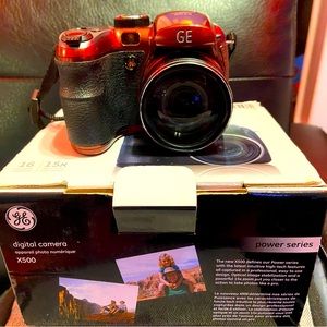 red color way digital X500 camera (with strap & box!!)